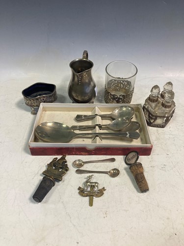 Lot 206 - A Dutch silver and glass beaker with pierced...
