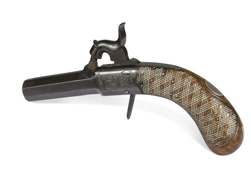 Lot 585 - A percussion pocket pistol, 19th century