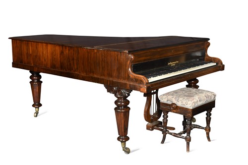 Lot 692 - John Broadwood & Sons London, rosewood cased grand piano, 19th century