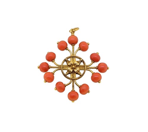 Lot 60 - A Victorian coral pendant