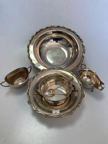 Lot 231 - An unhallmarked bowl, together with a silver...