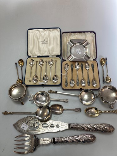 Lot 246 - A collection of silver including a pair of...