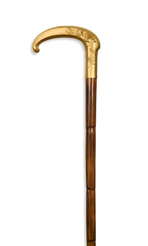 Lot 847 - A French gilt metal Art Nouveau walking stick, circa 1890