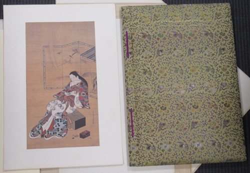 Lot 360 - A textile-bound collection of reproduction Chinese paintings