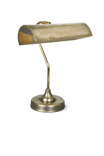Lot 588 - A brassed metal banker's lamp, 20th century