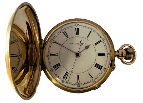 Lot 294 - Thomas Kent, Manchester - An 18ct gold hunter chronograph pocket watch