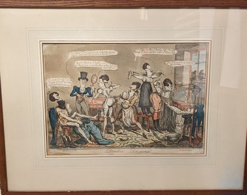 Lot 16 - Satirical cartoons. Dandies Dressing, Regency...