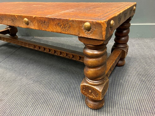 Lot 381 - Leather barely twist coffee table 40 x 131 x 51cm