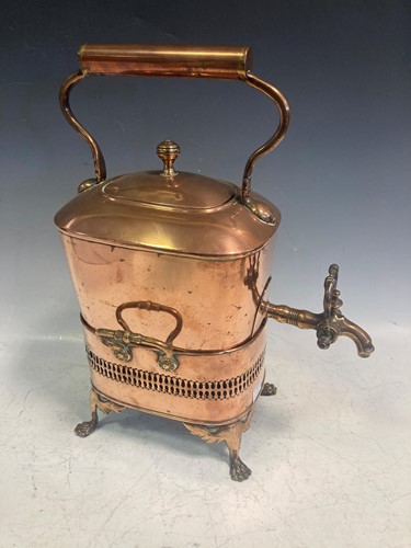 Lot 3 - An early 20th century copper kettle on stand,...