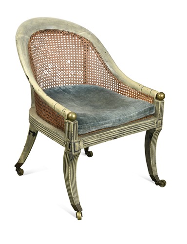 Lot 823 - A Regency caned Bergère armchair