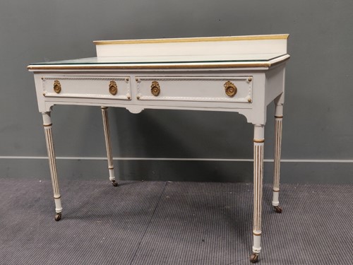 Lot 297 - A 19th century white painted dressing table,...