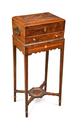 Lot 666 - A Regency mahogany work box on stand
