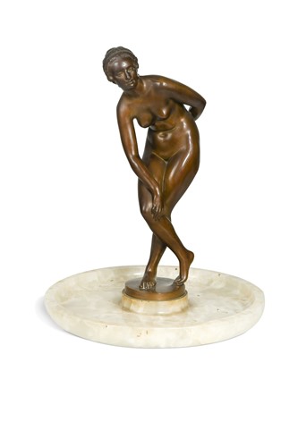 Lot 71 - Janos Pasztor (1881-1945), a bronze model of a female nude