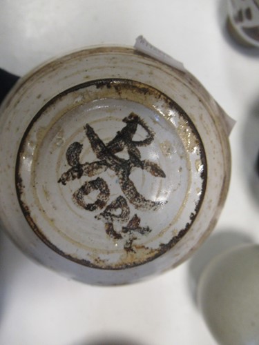 Lot 72 - Eight items of studio pottery, including two...