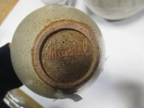 Lot 72 - Eight items of studio pottery, including two...