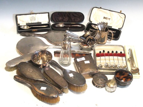 Lot 253A - A collection of silverware including sauce...