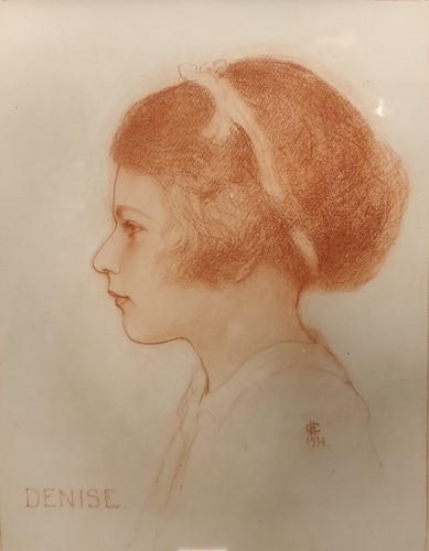 Lot 341 - A profile study of a girl inscribed and dated '...