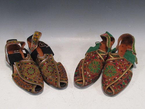 Lot 204 - Two pairs of Portuguese ladies shoes with...