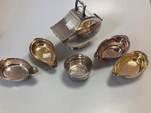 Lot 251A - Three George III silver pap boats together...