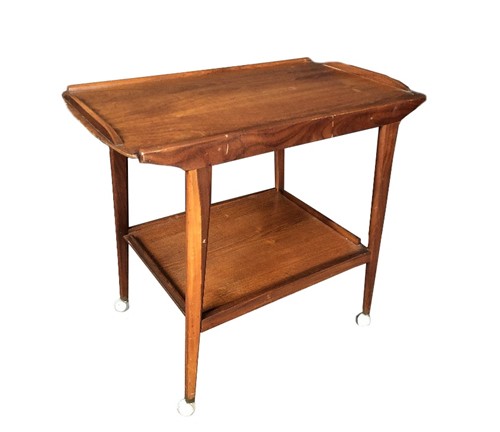Lot 528 - Remploy, a two-tier teak trolley, raised on...