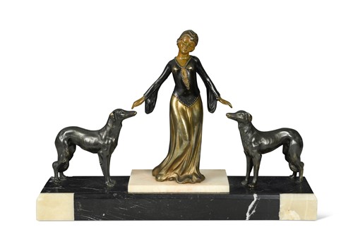 Lot 73 - An Art Deco spelter figure group