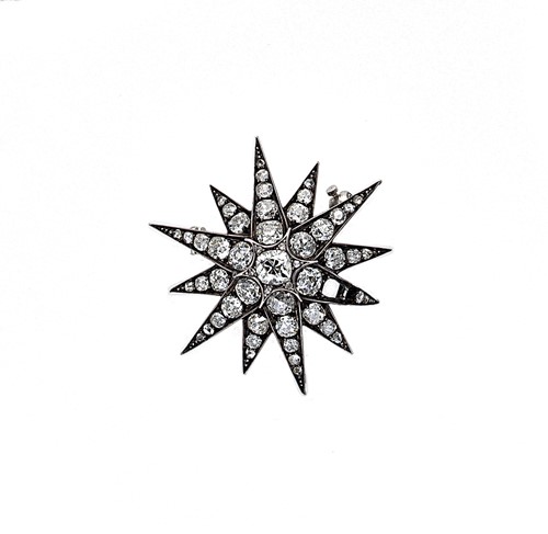 Lot 133 - A Victorian diamond set star brooch