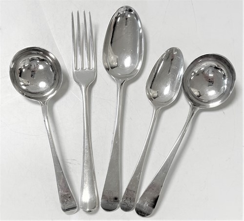 Lot 346 - An assortment of mid to late 18th century silver flatware