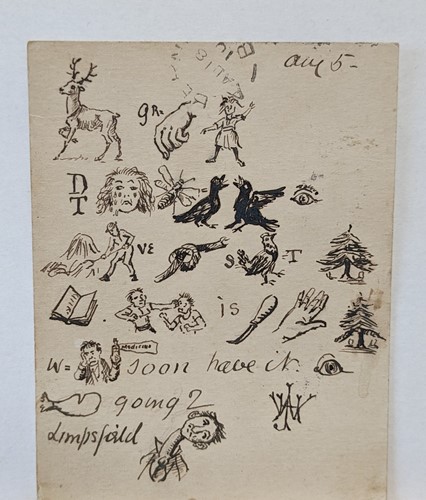Lot 536 - A Rebus postcard addressed to Miss M. Stirling,...