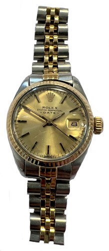 Lot 211 - Rolex - A 2-tone 'Oyster Perpetual Datejust 25' wristwatch