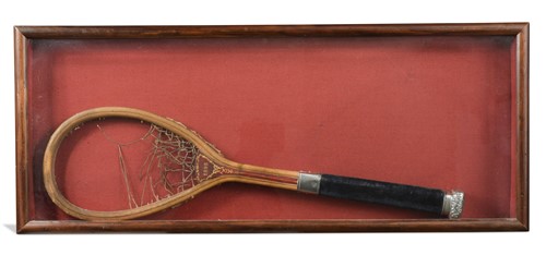 Lot 696 - A rare presentation Real Tennis racket, 1895
