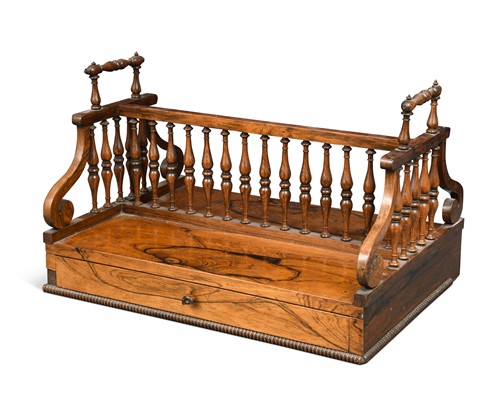 Lot 820 - A Regency rosewood book trough, possibly Irish