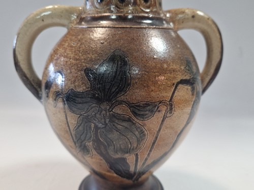 Lot 44 - Robert Wallace Martin for the Martin Brothers, a twin-handled stoneware vase