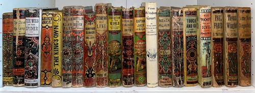 Lot 229 - Collection of late Victorian novels in popular 'cheap' two shilling pictorial hardback editions.