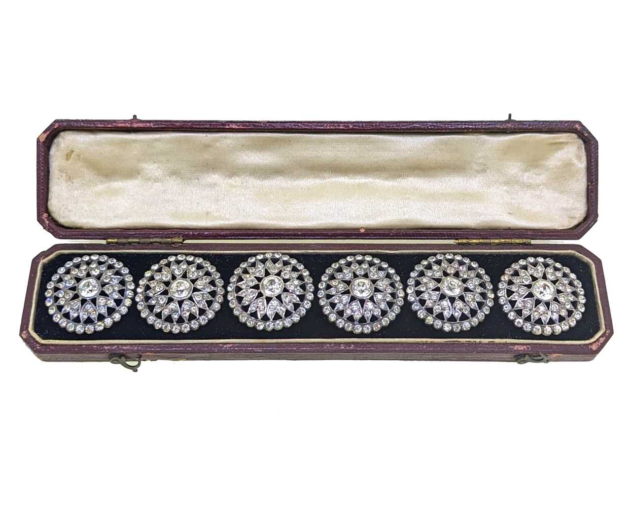 Lot 1 - A set of French metalwares silver paste buttons