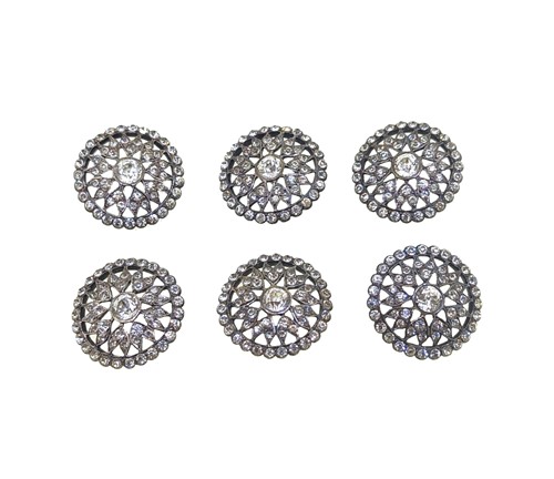 Lot 1 - A set of French metalwares silver paste buttons