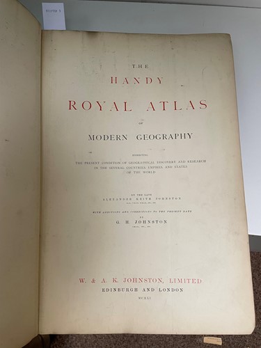Lot 53 - Atlases. JOHNSTON (W & A K) The Handy Royal...