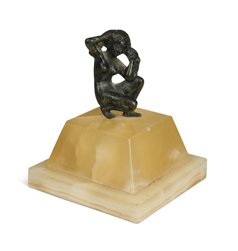 Lot 756 - A Roman bronze figure of a crouching naked woman