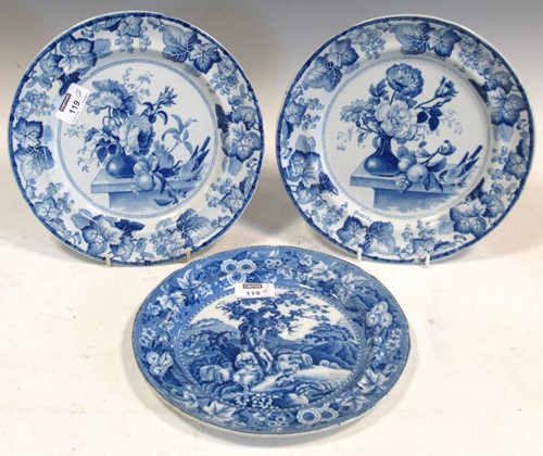 Lot 119 - Two blue and white plates by J & R Clews,...