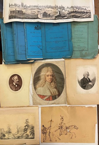 Lot 302 - Ephemera, prints and engravings including...