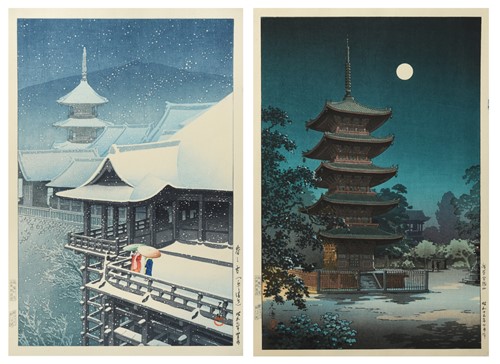 Lot 43 - Kawase Hasui (1883-1957) Spring Snow at...
