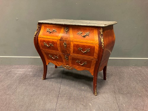 Lot 505 - A Louis XV style gilt metal mounted parquetry...