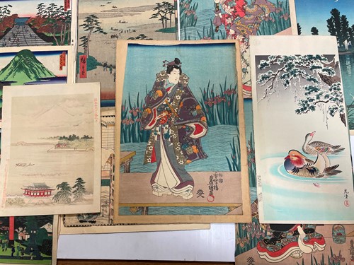 Lot 35 - A group of loose Japanese woodblock prints.