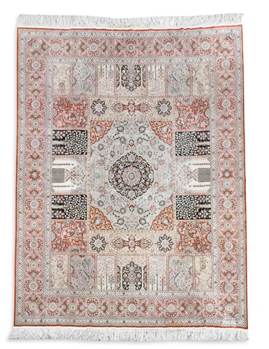 Lot 647 - A Persian silk rug