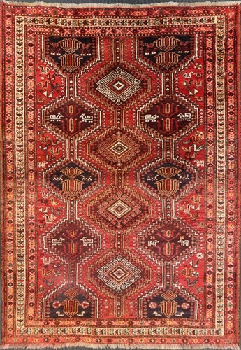 Lot 688 - A modern, hand-knotted Qashqai carpet, 231 x...