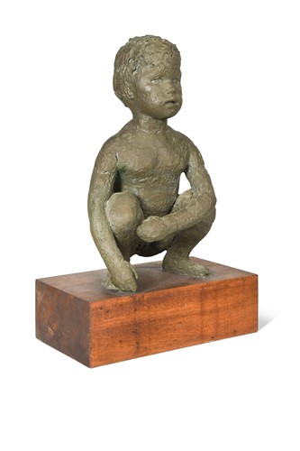 Lot 81 - Daphne Hardy Henrion (1917-2003), a bronzed plaster model of a squatting child