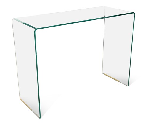 Lot 275 - A shaped glass console table