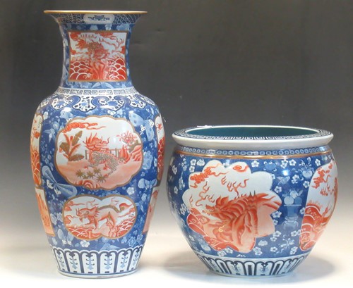 Lot 103 - A large modern Chinese vase, 70cm high, and a...