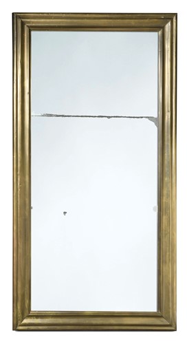 Lot 792 - A French brass framed rectangular wall mirror, circa 1900