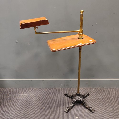 Lot 650 - A Victorian mahogany and wrought iron reading...