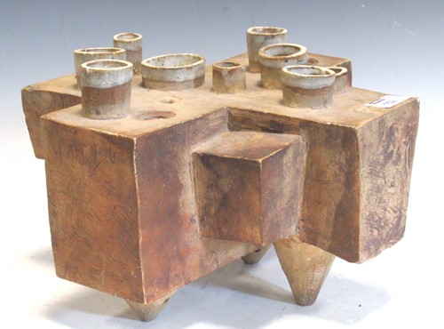Lot 152 - A pottery abstract model, 22cm high